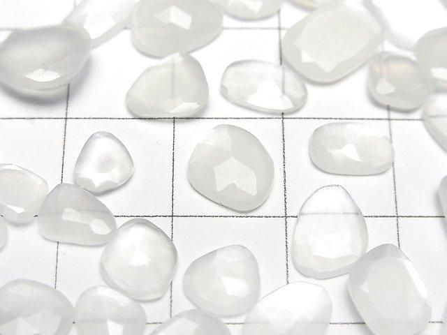 [Video]High Quality White Moonstone AAA Loose stone Freeform Single Sided Rose Cut 5pcs