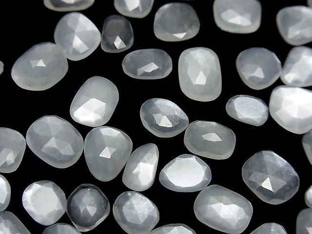 [Video]High Quality White Moonstone AAA Loose stone Freeform Single Sided Rose Cut 5pcs