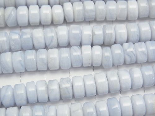 1strand $15.99! Blue Lace Agate AA++ Roundel 8x8x4mm 1strand beads (aprx.15inch/38cm)