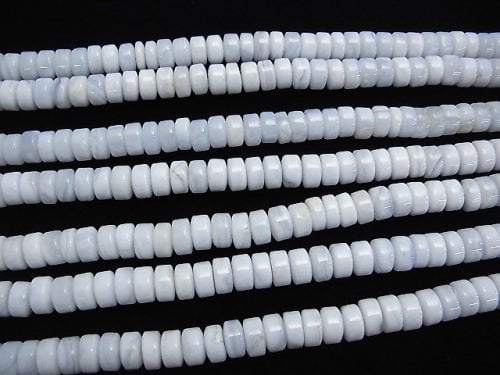 1strand $15.99! Blue Lace Agate AA++ Roundel 8x8x4mm 1strand beads (aprx.15inch/38cm)