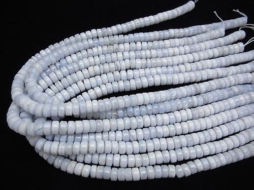 1strand $15.99! Blue Lace Agate AA++ Roundel 8x8x4mm 1strand beads (aprx.15inch/38cm)