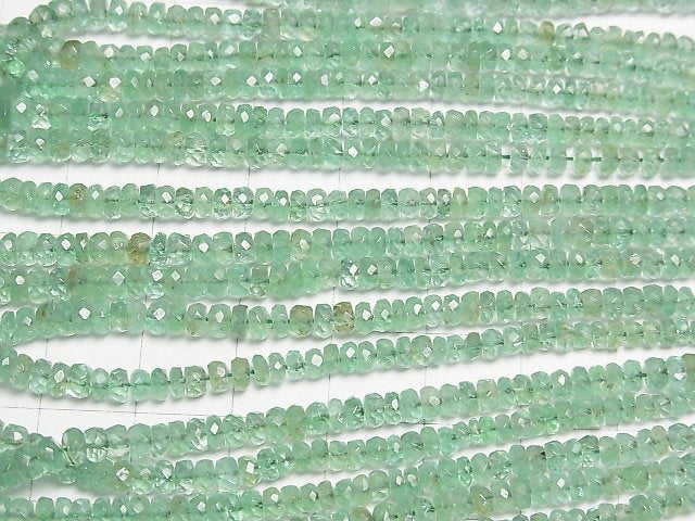 High Quality Colombia Emerald AAA ++ Faceted Button Roundel 1/4 or 1strand beads (aprx.15inch / 36cm)