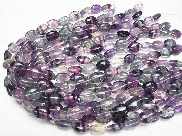 [Video] Mongolian multicolor Fluorite AAA Oval 14x10x6 mm half or 1 strand beads (aprx. 15 inch / 37 cm)