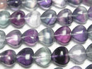 [Video] Multicolor Fluorite AAA Vertical Hole Heart 10x10x6mm half or 1strand beads (aprx.15inch/36cm)