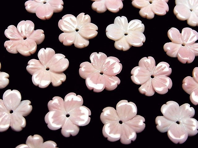 Carving, Flower, Mother of Pearl (Shell Beads) Pearl & Shell Beads