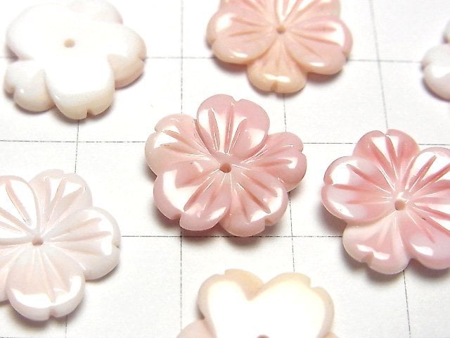 [Video] Queen Conch Shell AAA - AAA - Flower (cherry) Carving 15 mm central hole 2 pcs $6.39!