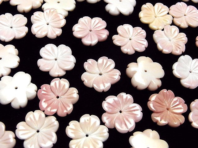 [Video] Queen Conch Shell AAA - AAA - Flower (cherry) Carving 15 mm central hole 2 pcs $6.39!