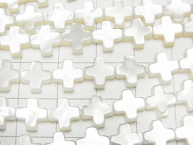 [Video] High quality white Shell Cross 8x8x3mm 1/4 or 1strand beads (aprx.15inch/38cm)