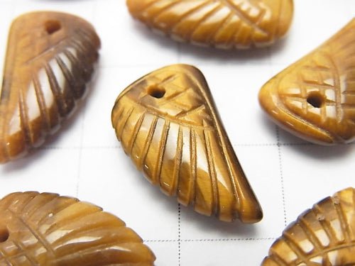 3pcs $5.79! Yellow Tiger's Eye AAA Angel Wing 18 x 10 mm 3 pcs