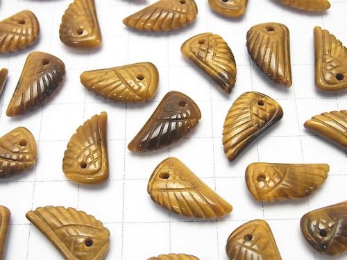 3pcs $5.79! Yellow Tiger's Eye AAA Angel Wing 18 x 10 mm 3 pcs