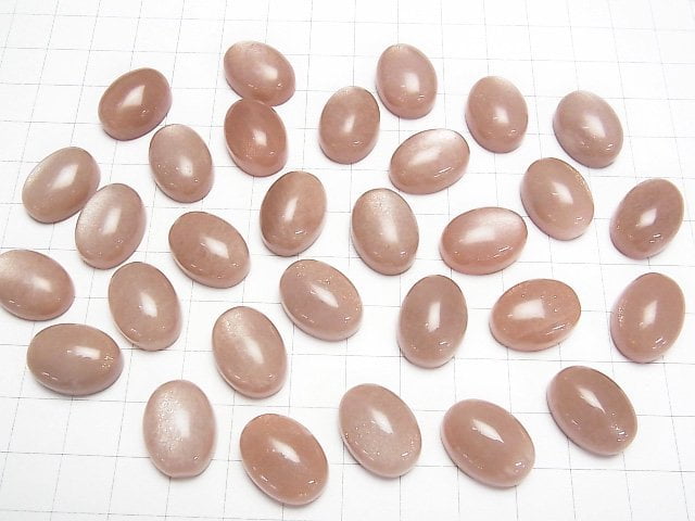 [Video] Peach Moonstone AAA- Oval Cabochon 18x13mm 1pc