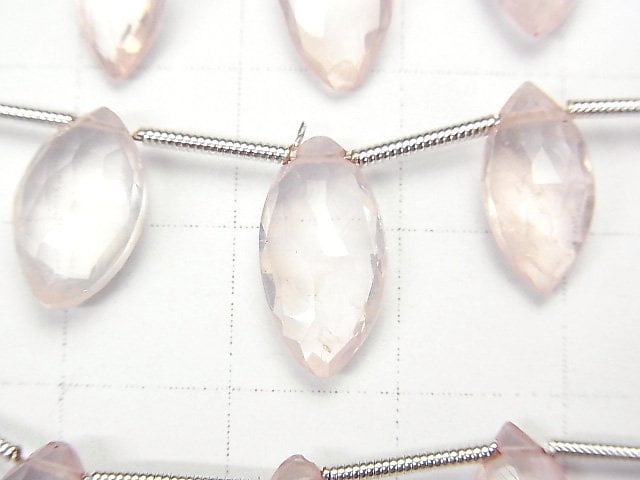 1strand $17.99High Quality Rose Quartz AAA Marquise  Faceted Briolette  1strand beads (aprx.6inch/15cm)