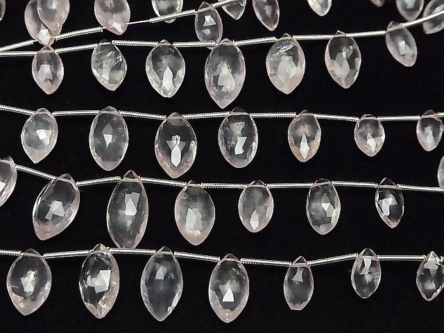 [Video]High Quality Rose Quartz AAA- Marquise Faceted Briolette 1strand beads (aprx.6inch/15cm)