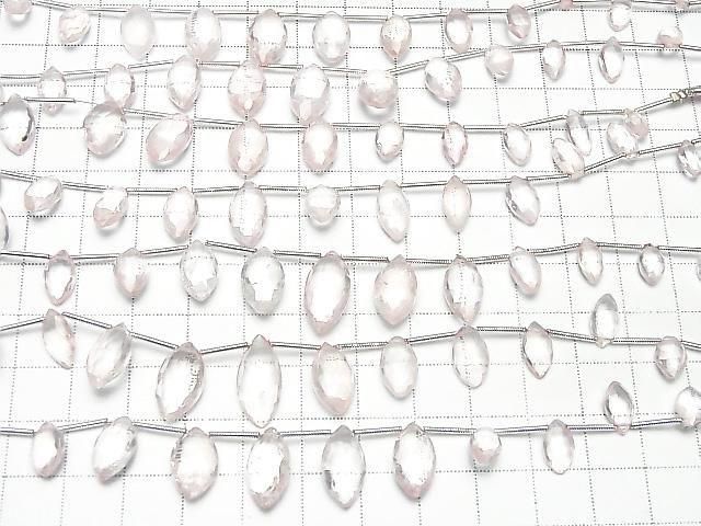 [Video]High Quality Rose Quartz AAA- Marquise Faceted Briolette 1strand beads (aprx.6inch/15cm)