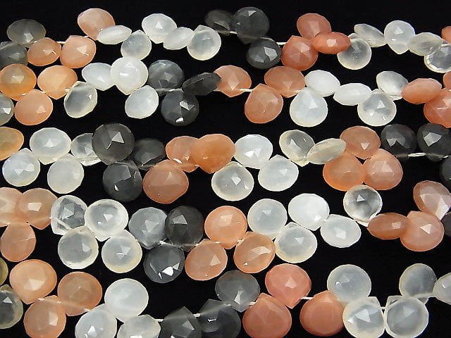 High Quality Multicolor Moonstone AAA - Chestnut Faceted Briolette half or 1strand beads (aprx.7 inch / 18 cm)