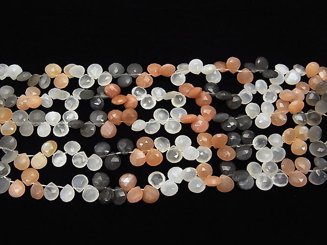 High Quality Multicolor Moonstone AAA - Chestnut Faceted Briolette half or 1strand beads (aprx.7 inch / 18 cm)