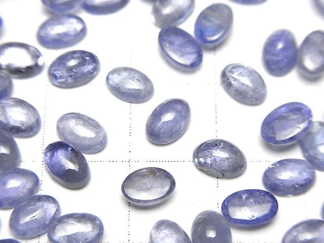 [Video]High Quality Tanzanite AA++ Oval Cabochon 6x4mm 5pcs