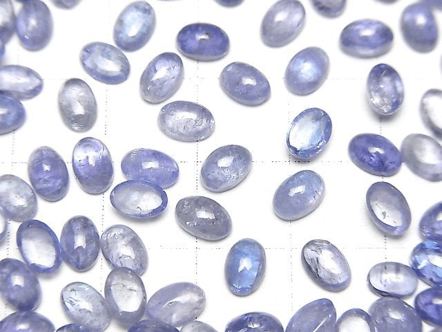 [Video]High Quality Tanzanite AA++ Oval Cabochon 6x4mm 5pcs