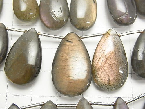 1strand $39.9! Pink Labradorite AA Pear shape (Smooth) 1strand beads (aprx.7inch / 18cm)