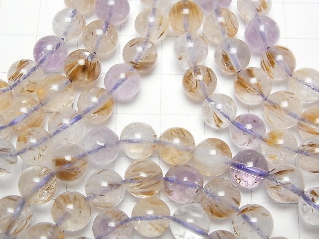 [Video] Cacoxenite In Quartz AAA- Round 8,10,12mm 1strand (Bracelet)