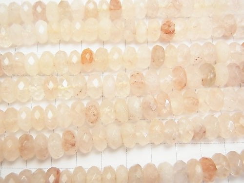 Pink Color Quartz Faceted Button Roundel 10 x 10 x 6 mm half or 1 strand beads (aprx.15 inch / 38 cm)