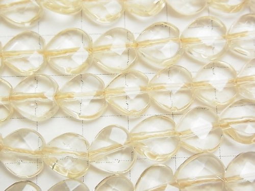 [Video] Champagne Color Quartz AAA Vertical Hole Heart cut 10 x 10 x 4 mm half or 1 strand beads (aprx.15 inch / 36 cm)