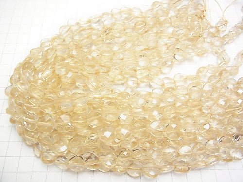 [Video] Champagne Color Quartz AAA Vertical Hole Heart cut 10 x 10 x 4 mm half or 1 strand beads (aprx.15 inch / 36 cm)