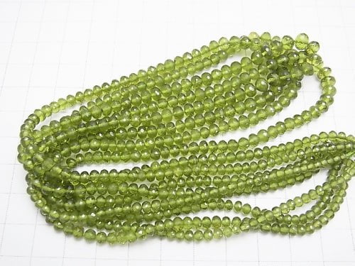 [Video] MicroCut High Quality Idocrase Vesuvianite AAA+ Faceted Button Roundel half or 1strand beads (aprx.15inch / 38cm)