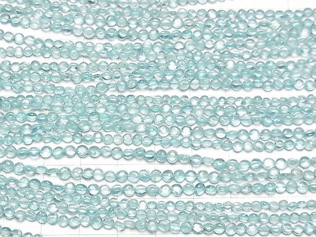 [Video] High Quality Blue Apatite AAA- Coin 3-4mm 1strand beads (aprx.13inch / 31cm)