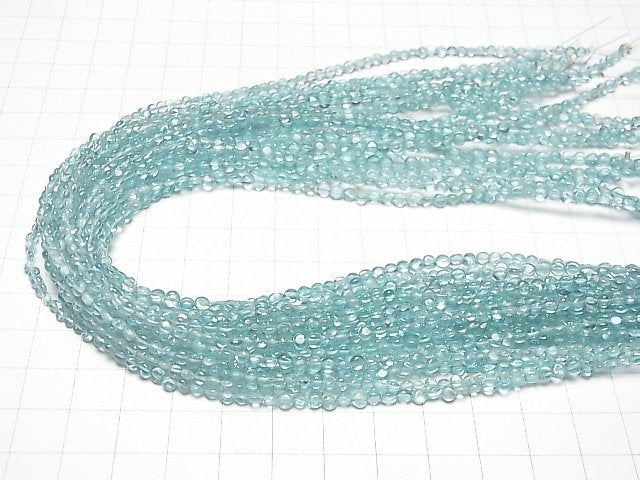 [Video] High Quality Blue Apatite AAA- Coin 3-4mm 1strand beads (aprx.13inch / 31cm)