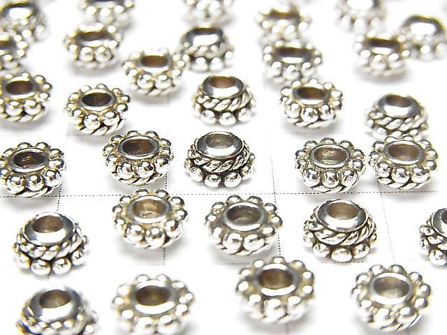 Karen Silver  Roundel 6.5x6.5x3mm 2pcs