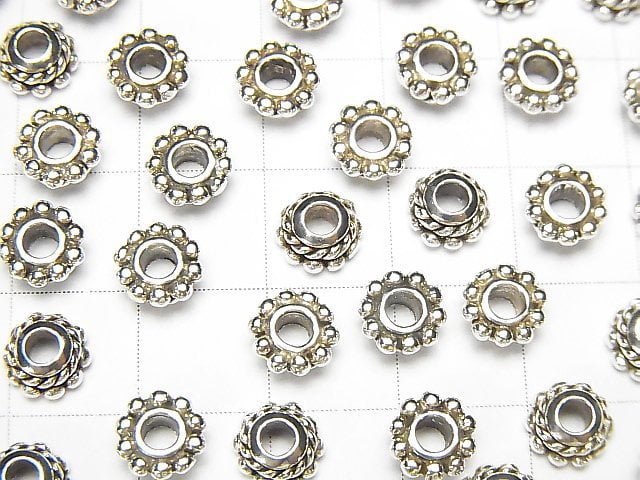 Karen Silver  Roundel 6.5x6.5x3mm 2pcs