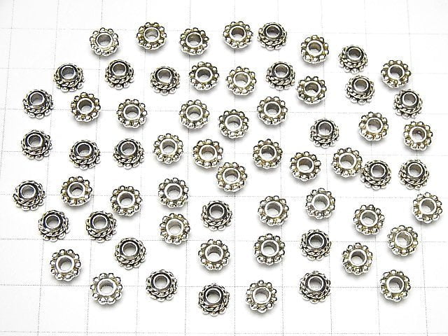 Karen Silver  Roundel 6.5x6.5x3mm 2pcs