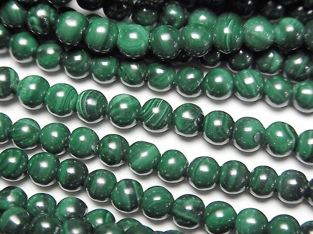 [Video] Malachite AA++ Round 4mm 1strand beads (aprx.15inch/37cm)