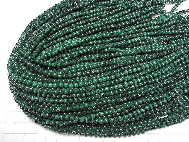 [Video] Malachite AA++ Round 4mm 1strand beads (aprx.15inch/37cm)