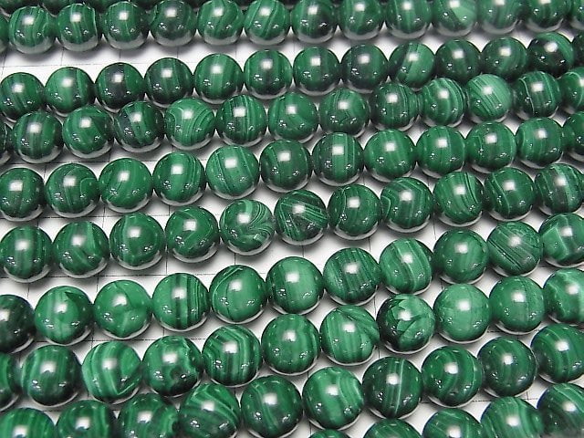 [Video]Malachite AA++ Round 8mm half or 1strand beads (aprx.15inch/38cm)