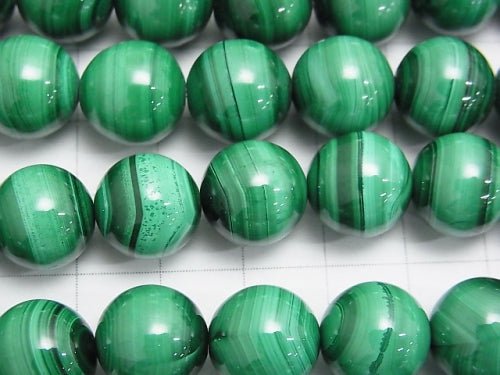 Malachite AA++ Round 12mm half or 1strand beads (aprx.15inch/37cm)