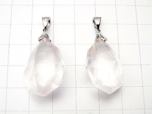 High Quality Madagascar Rose Quartz Including AAA Multiple Facets Pendant NO.2 [S] [M] Silver 925