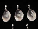 High Quality Madagascar Rose Quartz AAA Multiple Facets Faceted Pendant NO.2 [S][M] Silver925
