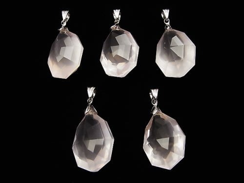 High Quality Madagascar Rose Quartz Including AAA Multiple Facets Pendant NO.2 [S] [M] Silver 925