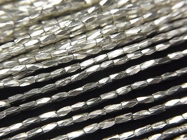 Karen Silver Faceted Nugget Beads 3x1.2x1.2mm 1/4 or 1strand beads (aprx.27inch/68cm)