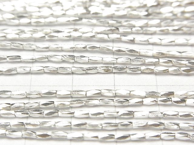 Karen Silver Faceted Nugget Beads 3x1.2x1.2mm half or 1strand beads (aprx.28inch/70cm)