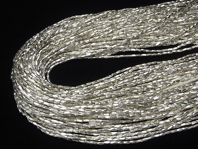 Karen Silver Faceted Nugget Beads 3x1.2x1.2mm half or 1strand beads (aprx.28inch/70cm)