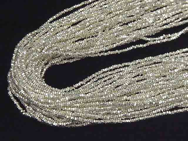Karen Silver Chips (Discs) 1.5 x 1.5 x 1 mm, 1/8 or 1 strand beads (approx. 26 inches/66 cm)