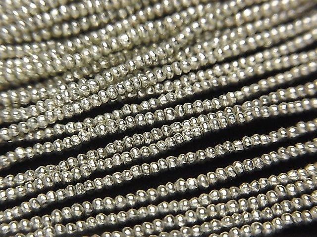 Karen Silver Rondelle 1.5x1.5x1mm 1/8 or 1-strand beads (approx. 26 inches/66 cm)