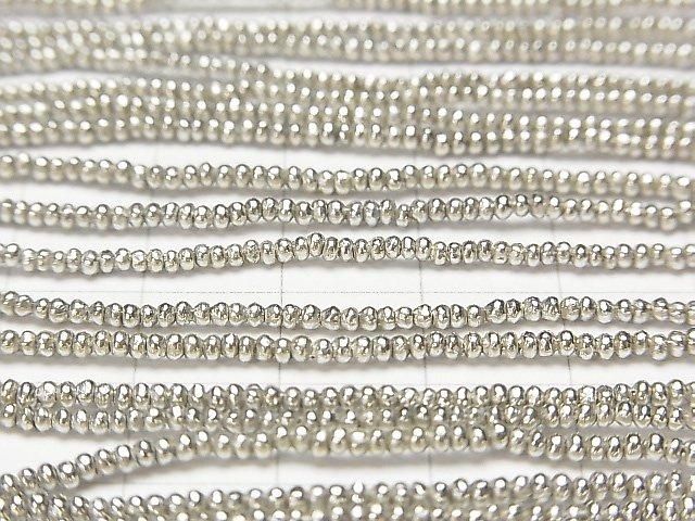 Karen Silver Rondelle 1.5x1.5x1mm 1/8 or 1-strand beads (approx. 26 inches/66 cm)