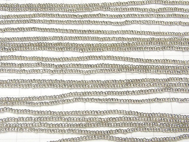 Karen Silver Rondelle 1.5x1.5x1mm 1/8 or 1 strand beads (approx. 26 inches/66 cm)