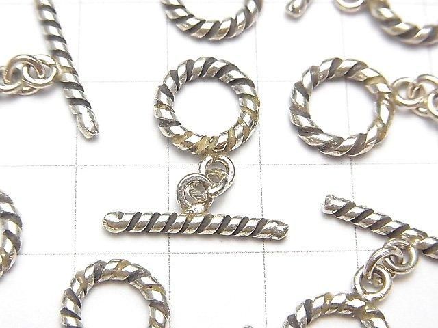 Karen Silver Twist Toggle 11mm 1 pair