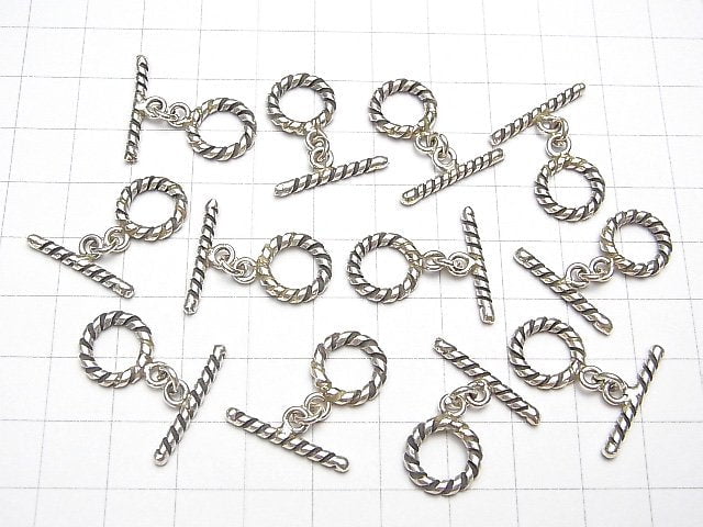 Karen Silver Twist Toggle 11mm 1pair