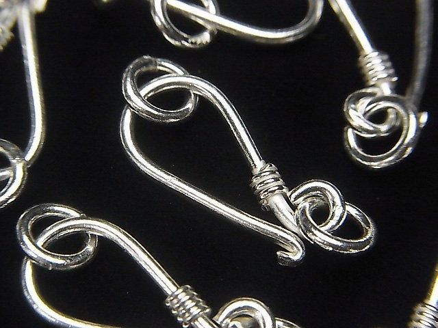 Karen Silver Jump Ring with U-Hook, 20x9mm, White Silver, 1pc